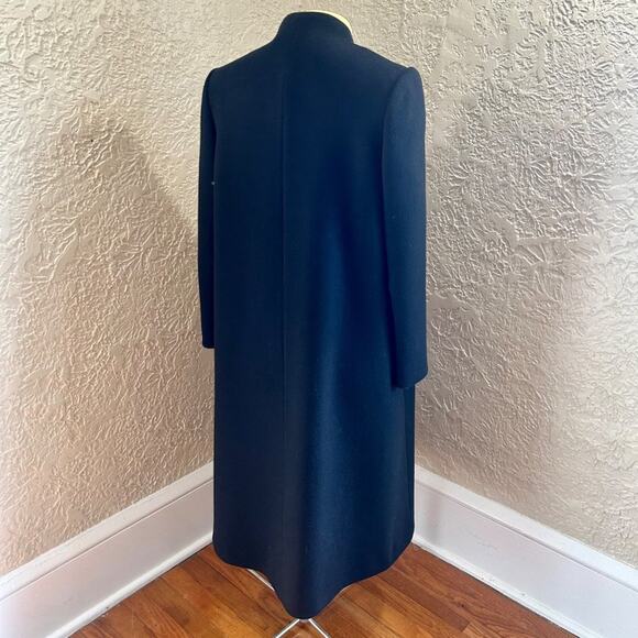 Vintage 1960s Womans’ Alorna Black 100% Forstmann Fabrics Wool Long Overcoat - Picture 12 of 16
